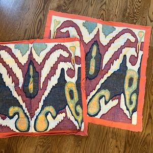 Pottery Barn Lafayette Ikat Pillow Shams / set of 2